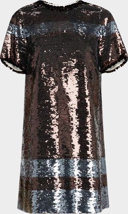 Dorothee Schumacher Sparkling Shine Striped Sequin Mini Dress
