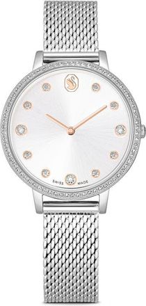 Swarovski Clarica Mesh Strap Watch, 35mm in Silver at Nordstrom