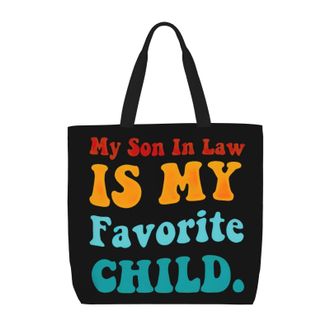 Generic Women Handbag My Son In Law Is My Favorite Child Travel Tote Bag Waterproof Reusable Beach Travel Bags, For Swim, Christmas, Work, Daily, School