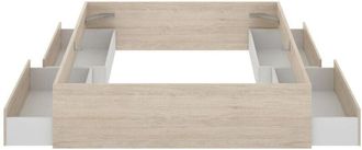 Dmora Dmora - Cama Doble Ferdie, Sommier Para Dormitorio, Estructura De Cama Por Habitaci&oacute;n, Estructura Del Sostenedor Del Colch&oacute;n, 169x205 H39 Cm, Blanco