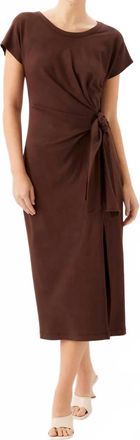 Fifteen Twenty Marissa Side-Knot Midi Dress In Brown