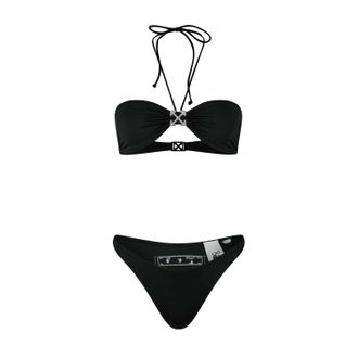 Off-white Off White Dames/Dames Arrow Logo Bikini Top Set (Zwart)