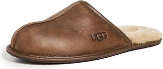 UGG Mens Scuff Slipper, Tan Leather, 10 UK