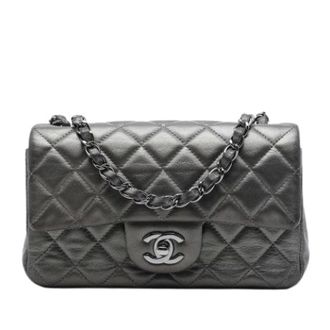 Chanel Pre-owned Vintage Flap Bag - Dames - Pre-owned - Grijs - Maat: ONE Size Zijde