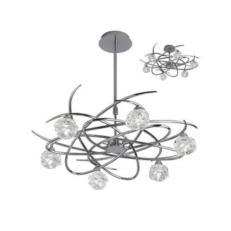Netlighting Maremagnum Semi Flush Convertible 6 Light G9 Polished Chrome in Silver
