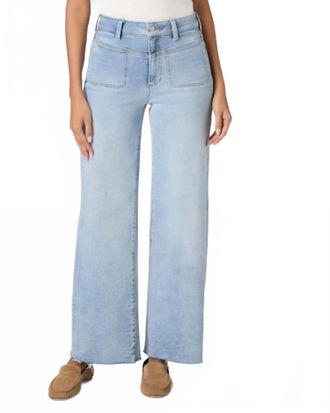 Paige Anessa 31 Front Yoke Stitch Through Pockets Raw Hem Jeans In La Belle
