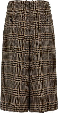 Saint Laurent Black Cream Checked Trouser