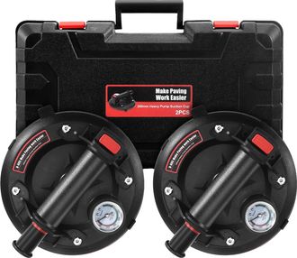 OEM Ventosas De Vac&iacute;o, Capacidad De Carga De 280 Kg, Man&oacute;metro Incluido, Negro