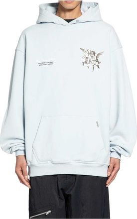 Represent Cherubs Grafisch Logo Hoodie - Heren - Hoodies - Blauw - S - Katoen - Hoodies & sweatvesten