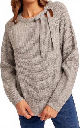 Hem & Thread Bow Tie Sweater In Grey