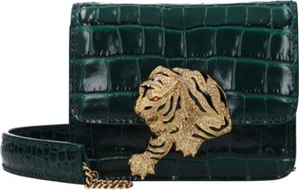 Roberto Cavalli Green Leather Clutch Womens Bag