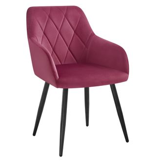 Woltu Silla De Comedor Silla Reposabrazos Silla Tapizada Con Respaldos Sillas Nordicas Silla Para Comedor Sal&oacute;n Dormitorio Cocina Pasillo Burdeos Terciopelo