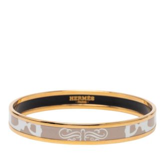 Herm&egrave;s Pre-owned Hermes Narrow Brides de Gala Tattoo Enamel Bangle 65 Ladies 00XY5L3R9OYC7821