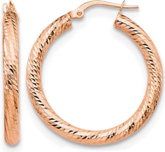 Diamond2Deal 10K Gold Round Shape Hoop Earrings