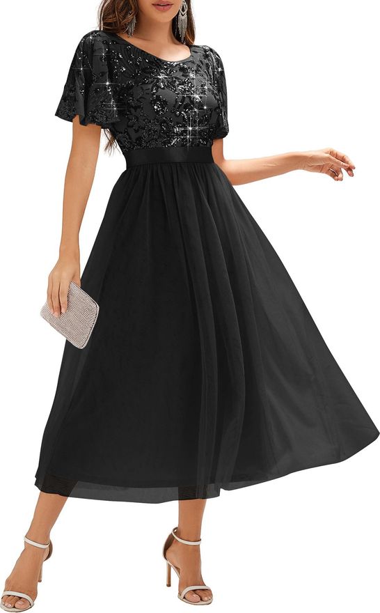 Alex Damen Cocktailkleid – ärmellos, Besticktes Mieder, A-Linie, Für Besondere Anlässe