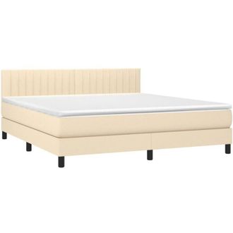 vidaXL Vidaxl - Cama Box Spring Con Colch&oacute;n Tela Color Crema 180x200 Cm