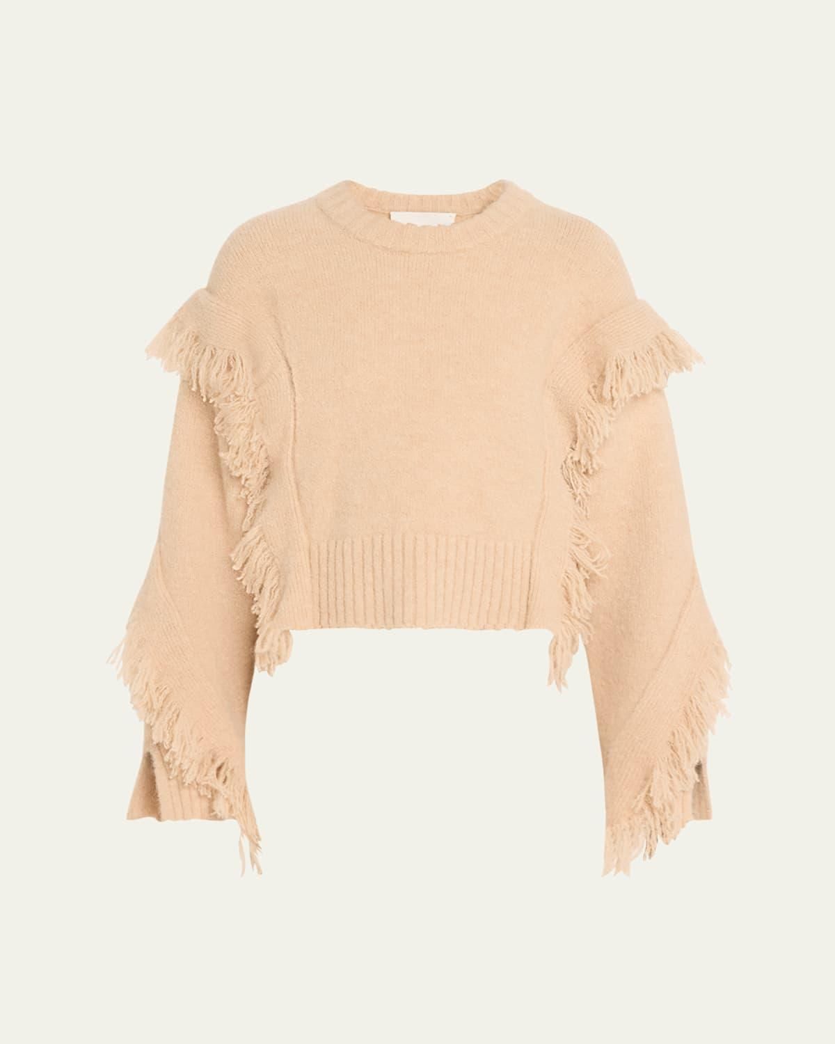 3.1 Phillip Lim Wool Blend Ruffle Mock Neck Stretch top Sweater