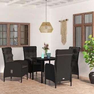 vidaXL Vidaxl - Set Da Pranzo Da Giardino 5 Pz Con Cuscini Nero