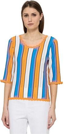 Moschino Gestreept T-shirt met korte mouwen - Dames - T-shirts - Oranje - 2XL - Tops