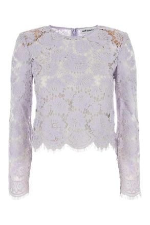 Self Portrait Lilac Lace Top