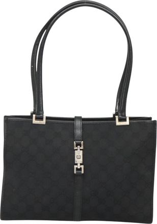 Gucci Jackie Black Canvas Handbag (Pre-Owned)