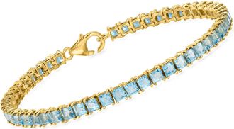 Ross-Simons Sky Blue Topaz Tennis Bracelet in 18kt Gold Over Sterling