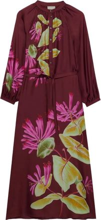 Pierre-Louis Mascia Abito Aloe a fiori con cintura - Rosso