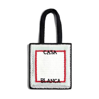 Casablanca Gehaakte Tote Bag - Heren - Shoppers - Wit - ONE Size - Katoen - Tassen