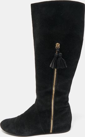 Stuart Weitzman Black Suede Knee Length Boots