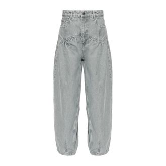 Ganni Jeans, Dames, Grijs, W25 L33, Katoen, Jeans met Hoge Taille