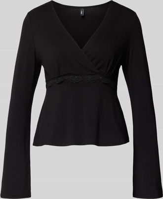 Only Slim Fit Langarmshirt aus Viskose-Mix Modell SINI in Black, Gr&ouml;&szlig;e XL