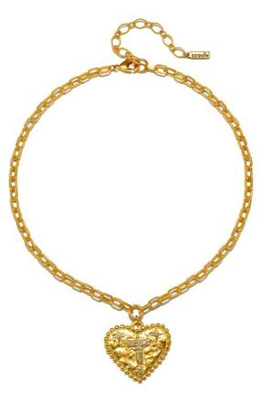 Sequin The Celeste Initial Pendant Necklace in Gold - T at Nordstrom