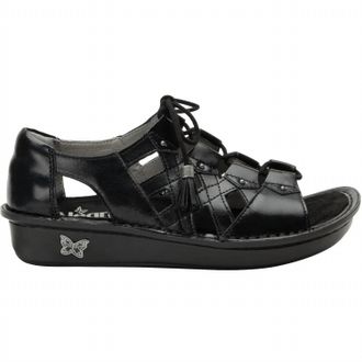 Alegria Womens Valerie Tie Sandal In Noir