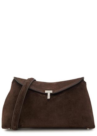 Toteme T-lock Suede Clutch - Brown - One Size
