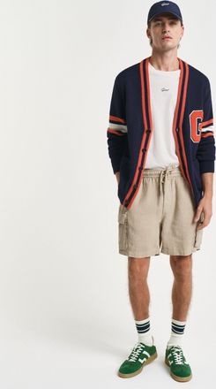 GANT Men Regular Fit Linen Cargo Shorts (5XL) CONCRETE BEIGE