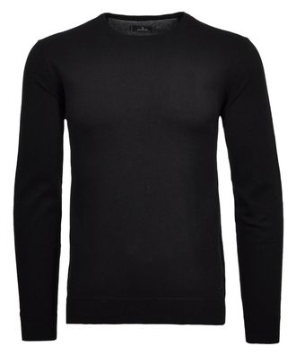 Ragman Rundhalspullover RAGMAN, Herren, Gr. 60, schwarz, 95% Baumwolle 5% Cashmere, Rundhals, Pullover Rundhalspullover