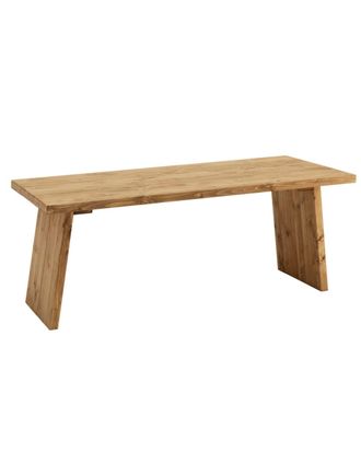 Deco Wood Mesa de centro de madera maciza acabado envejecido de 120x45cm