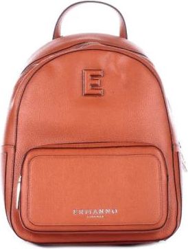 Ermanno Scervino Bruine Rugzak met Logo en Rits aan de Voorkant - Dames - Rugzakken - Bruin - ONE Size - Leer - Tassen