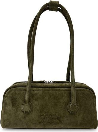 Margesherwood Soft Boston EW Leather Shoulder Bag in Dark Olive Suede at Nordstrom
