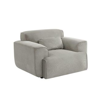 Sweeek Sill&oacute;n de pana con coj&iacute;n, gris claro