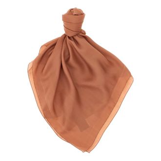 Saint Laurent Cassandre Square Scarf - female - Saint Laurent - Silk Scarves - Brown - ONE SIZE - Accessories