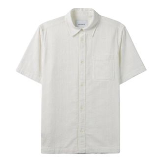 Les Deux Overhemden, Heren, Beige, M, Katoen, Licht Ivoorkleurig Geborduurd Overhemd