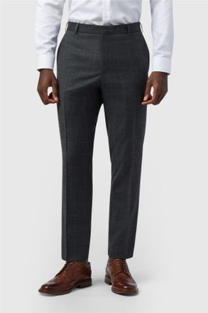 Ted Baker Mens Flat Fronted Slim Fit Suit Trousers in Charcoal Wool - Size 44 Regular