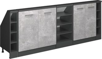 Vicco Conjunto De Armarios Para Techo Inclinado Rion, Hormig&oacute;n/antracita, Lote De 5, Vicco