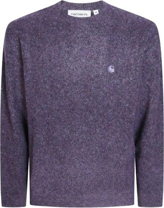 Carhartt Work in Progress Curtis Sweater - Heren - Ronde hals truien - Paars - S - Wol - Truien & Vesten