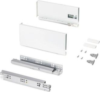 Emuca Caj&oacute;n Exterior Protone 30kg Con Gu&iacute;as De Extracci&oacute;n Total Y Cierre Suave, Altura 131mm, Profundidad 300mm, Acero, Pintado Blanco - Emuca