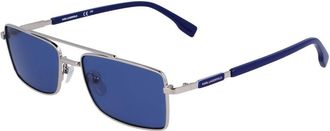 Karl Lagerfeld Mens Klkl348s Square Sunglasses - Medium Blue Metal - One Size