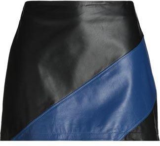 8 by YOOX LEATHER COLOR-BLOCK MINI SKIRT