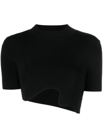 CHRISTOPHER ESBER Maparadita asymmetric ribbed top - women - Viscose/Nylon - S - Black