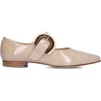 Pertini Schoenen, Dames, Beige, 40 EU, Leer, Ballerinas met blokhak